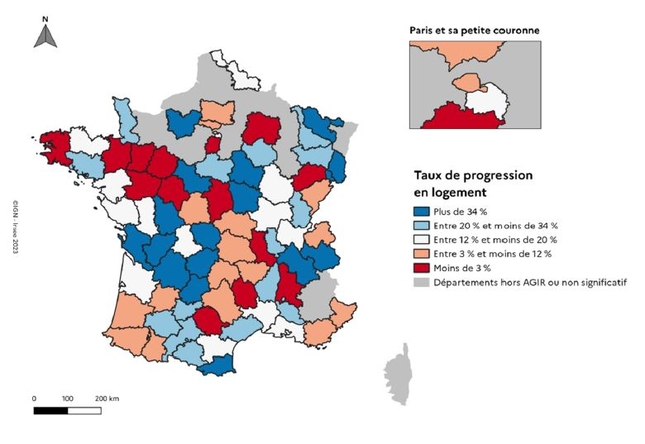 Figure 7 Progression de la situation de logement par département