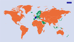 Carte de classification des pays au 4 février